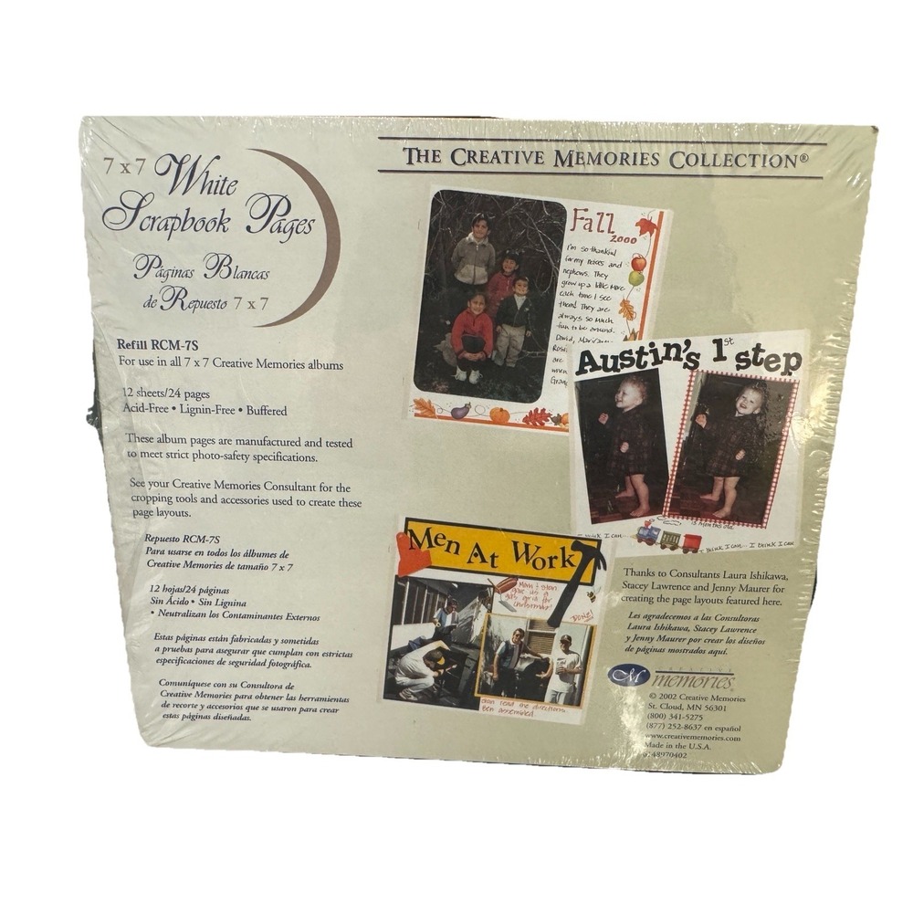 Creative Memories 7x7 White Scrapbook Pages Refill + 14 Extra Sheets Lot NEW